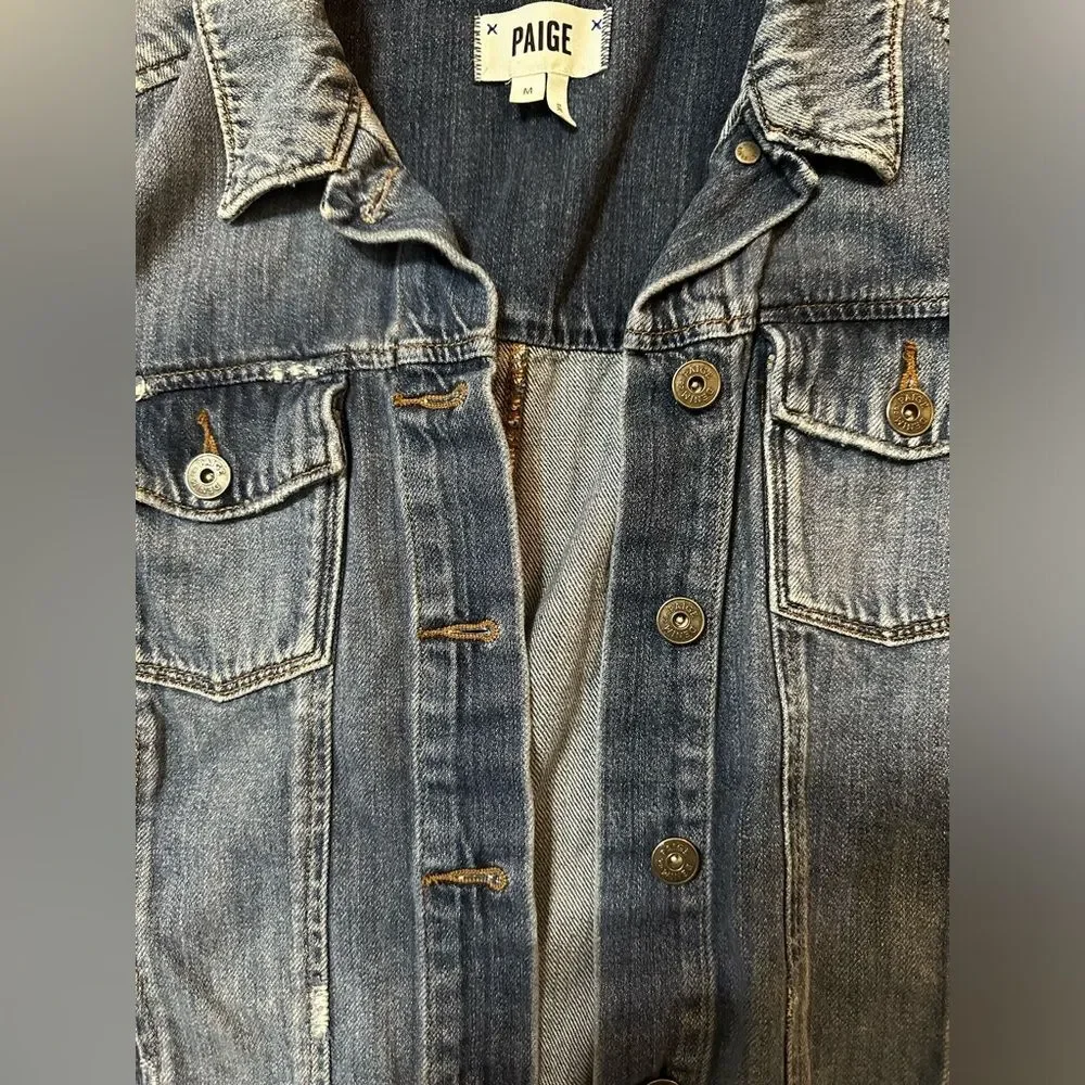 PAIGE Classic Blue Denim Jacket - Picture 3 of 5